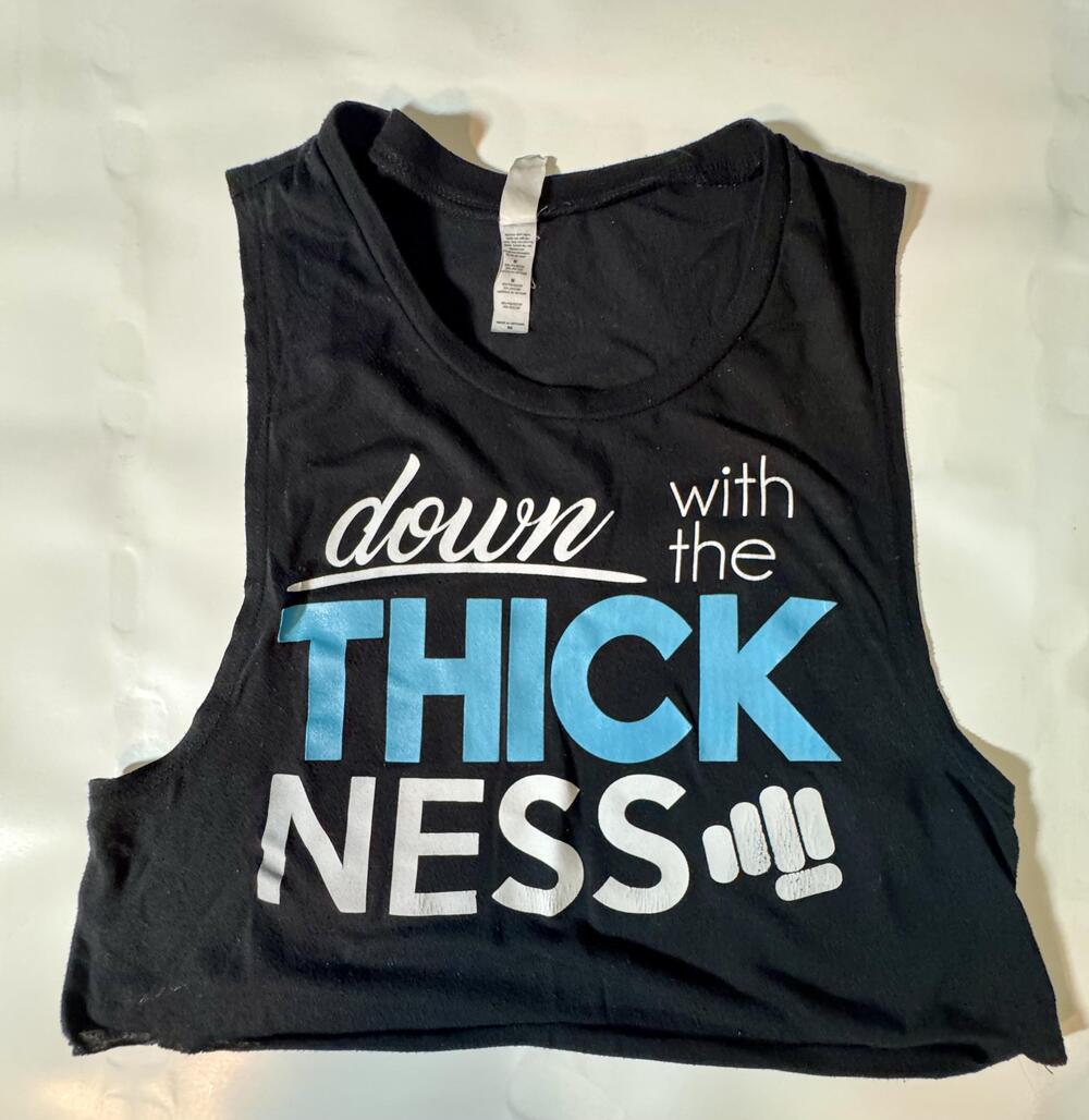 Bella + Canvas Tank Top Womens Medium Black Down With The Thickness Crop Muscle